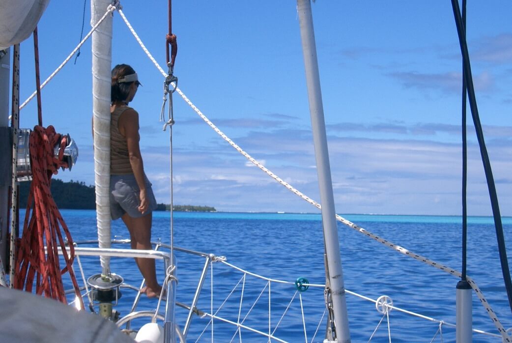 On lookout in French Polynesia