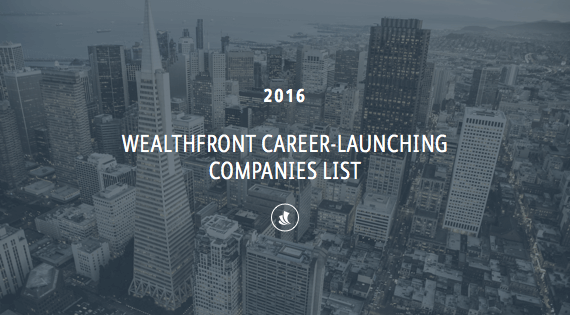 2016 Wealthfront Career-Launching Companies List