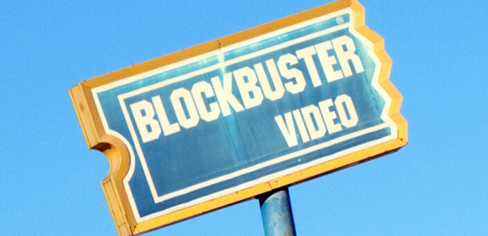 “Distressed Blockbuster Video Sign” by trebomb on Flickr.