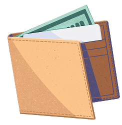 Wallet illustration representing tax savings