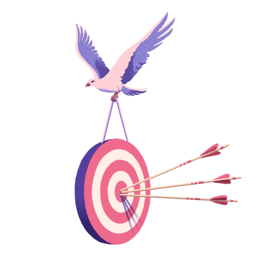 Target with three arrows in bullseye