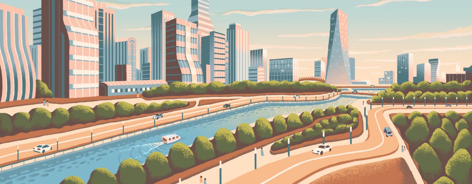 Illustration of cityscape