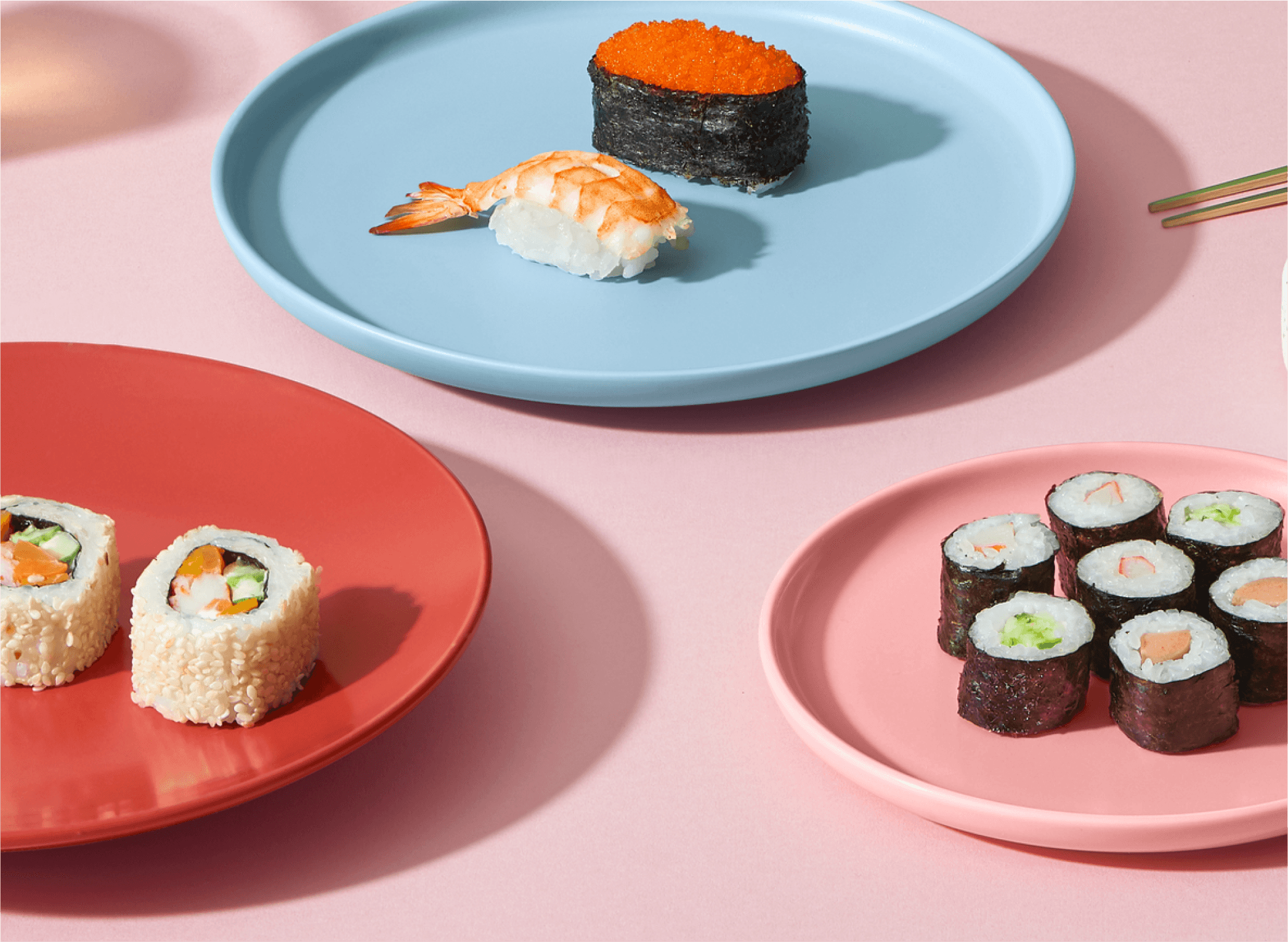 a plate with sushi
